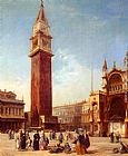 Edward Pritchett Canvas Paintings - The Campanile, St. Marks Square